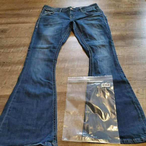 daytrip 32L Dark Wash Jeans Capricorn Kick Flare Bootcut Bell Bottom - Picture 11 of 11